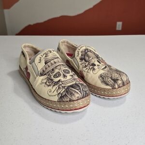 GOBY FOREVER LOVE MATTED CANVAS WOMEN SLIP ON SHOES‎ SZ 8.5